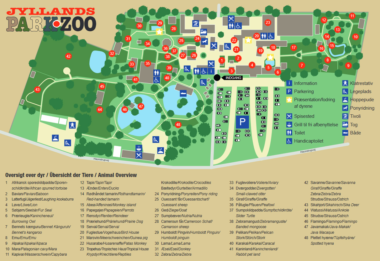 Jyllands Park Zoo - Oversigtskort 2020